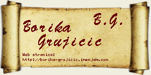 Borika Grujičić vizit kartica